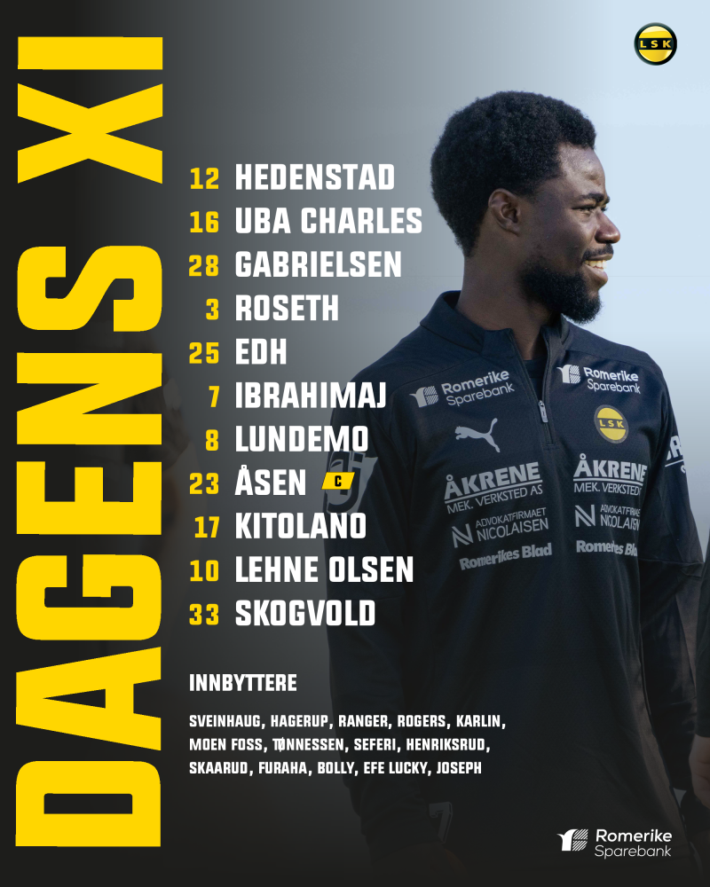 MØTER GODSET: Disse 11 starter for LSK mot Strømsgodset