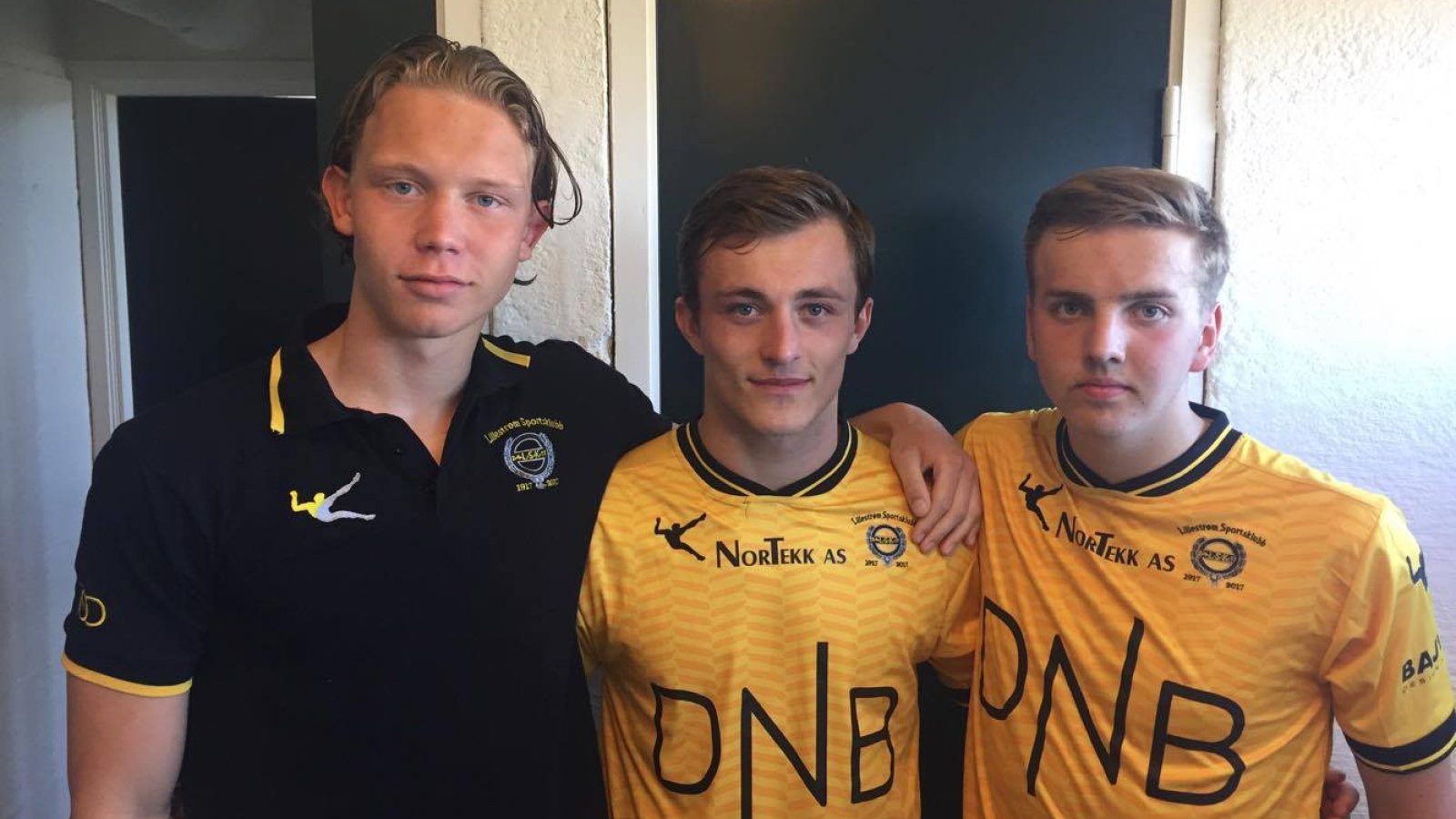 William Magnusson, Tobias Gran og Marius Kolstad etter seieren mot Gjøvik-Lyn