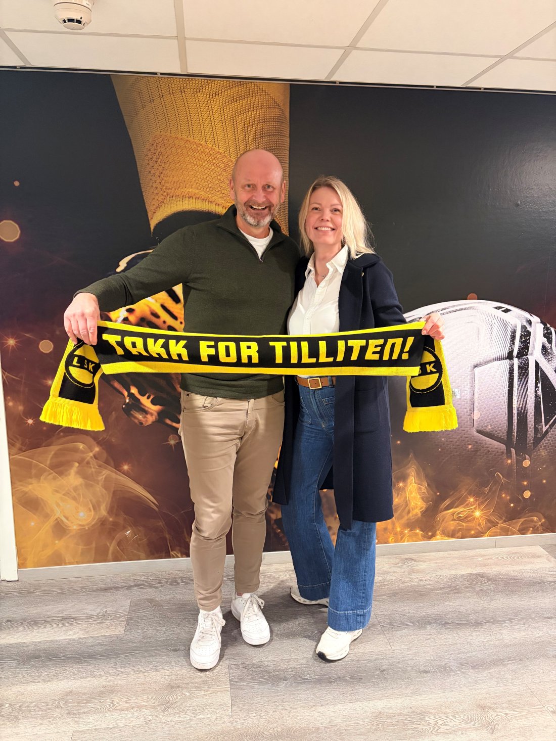 Robert Laurtisen i LSK og Jeanette Riise i Lillestrøm muskel- og leddklinikk