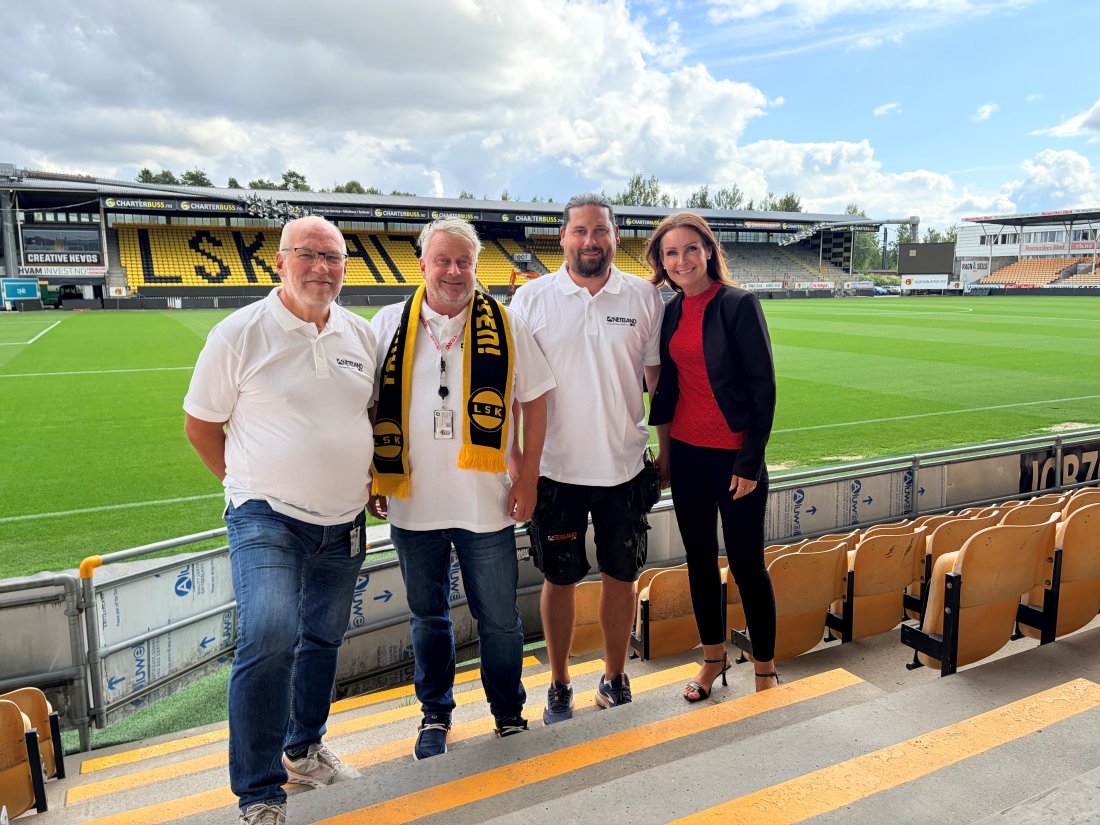 Svein Roar Bystrøm, Rune Neteland og Andreas Kjelsås i Byggmester Neteland, sammen med Kari Herredsvela i LSK
