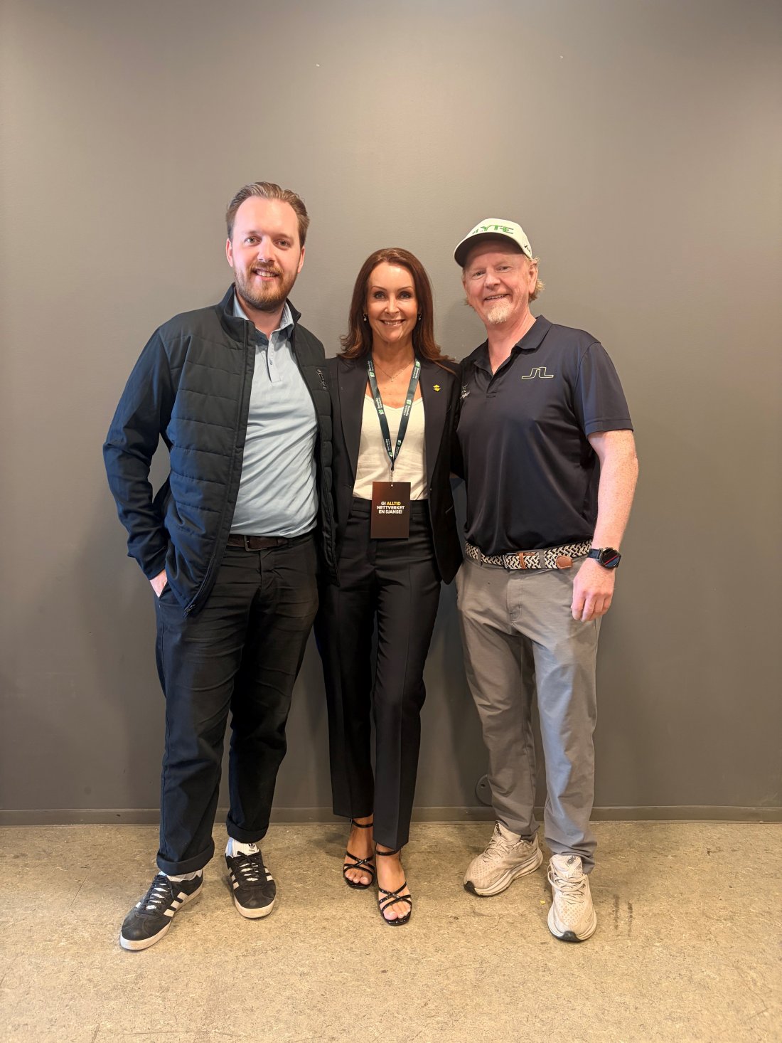 Hans Edvardsen og Joachim Lange i Hauger golfklubb, her sammen med Kari Herredsvela i LSK