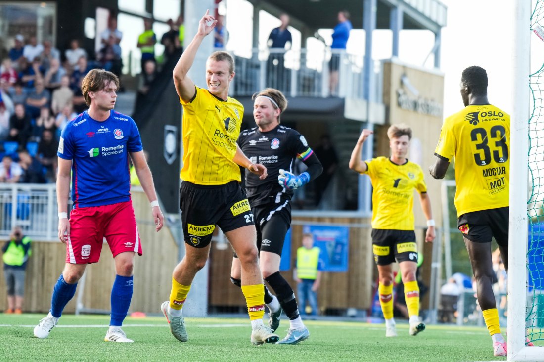 SCORET SITT FØRSTE MÅL: Markus Wæhler scoret sitt første obligatoriske mål for LSK mot Lørenskog i 1. runde i NM forrige uke. Foto: Fredrik Varfjell / NTB
